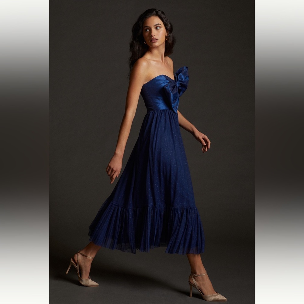Anthropologie Hatch Navy Blue Midi Dress